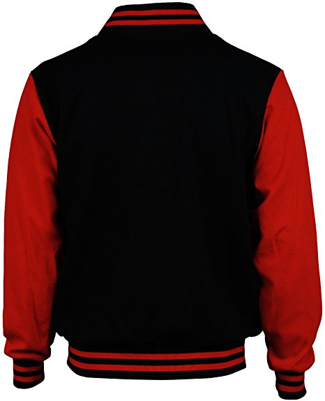 Buy Angel Cola Black & White Cotton Varsity Lightweight Letterman Jacket