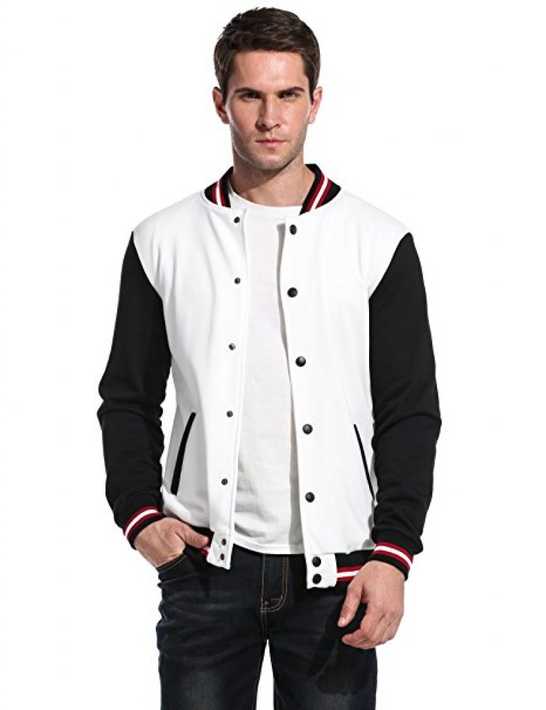 Buy Coofandy Men Fashion Long Sleeve Button Front Cotton Bomber ...